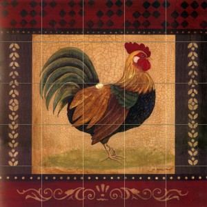 Art Mural Ceramic Rooster Backsplash Bath Tile #142   230860014033